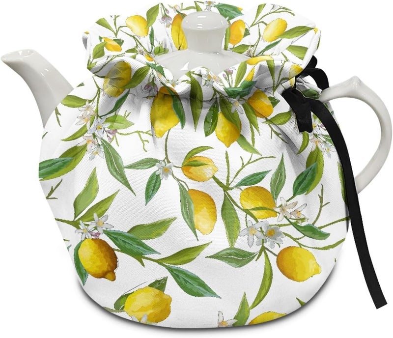 Mintulipy Lemon Tea Pot Cosy Dust Proof Insulating Tea Pot Cozies for Teapots Kitchen Accessory Home Table Decorative Breakfast Warmer Teapot Cozies Tea Pot Covers Only - Image 1